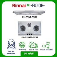 FH-GS5530SVSS &amp; RH-S95A-SSVR FUJIOH S/STEEL HOB with RINNAI SLIM HOOD