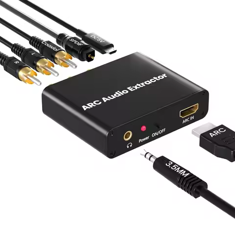 192KHz ARC Audio Extractor HDMI-compatible ARC to Optical Coaxial RCA 3.5mm Jack Converter for HDTV 