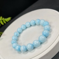 高品質異極礦手串11mm冰潤高瓷玉化淺藍白女單圈溝通專注舒緩情緒