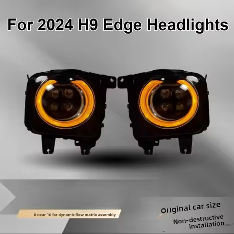 For Haval H9 2024 Dynamic Flow Matrix Laser Lens LED Headlight Assembly Non-destructive Installation