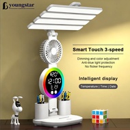 YOUNGSTAR Multifunctional Touch Control LED Desk Lamp Dimmable Reading Light Plug-in/Rechargable Nig