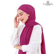 ELZAHRANA HIJAB Terbaru Pashmina Ceruty Babydoll - Pasmina Polos Flory Shawl Panjang 200 cm /2 meter
