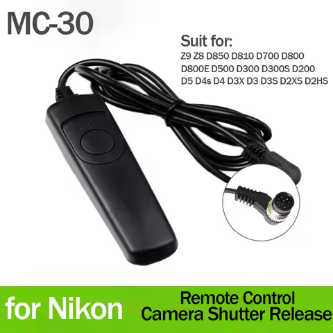Shutter Release Cable Remote Control for Nikon MC-30 Z9 Z8 D850 D810 D700 D800 D800E D500 D300 D300S