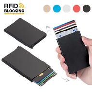 Flash Sale Aluminum Metal Men credit Card Holder Rfid Blocking Slim Wallet Automatic Pop up Card Case Protector