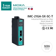 MOXA IMC-21GA-SX-SC-T Industrial Ethernet-to-Fiber SC media converter, 0.5 km