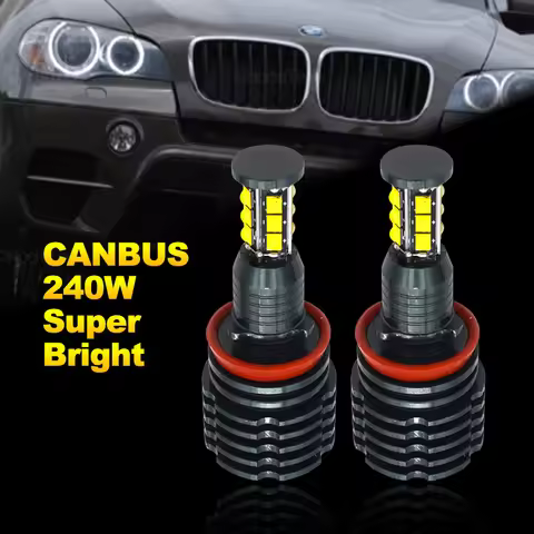 2PCS 240W H8 LED Angel Eye Halo Ring Lamp Bulb LED Marker Light for BMW BMW X5 E70 X6 E71 E90 E91 E9