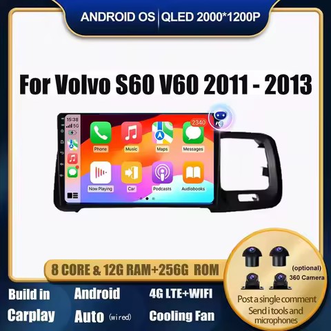 Android Auto Carplay Car Radio For Volvo S60 V60 2011 2012 2013 Multimedia Video Player Navigation G