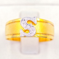 Lucky Gems แหวนเงินแท้ 925 เพชร CZ ชุบทอง แหวน S ก้านกว้าง   LKA105