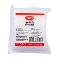 Aero (ARO) Clear Zip Bag Size 13x20 Cm. Thick And Tough Grade A Packed In 0.5 Kg. (ARO PE Zipper Bag
