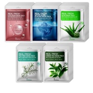 Rockies Real Fresh Mask Set of Glacial Water 10p + Collagen 10p + Tea Tree 10p + Aloe 10p + Green Te