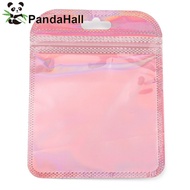 100pcs Plastic Glitter Holographic Packaging Yin-yang Zip Lock Bags Top Self Seal Pouches Rectangle 