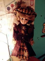古董 音樂盒 陶瓷娃娃 56cm 大型娃娃 古典 巴洛克風 法國 非芭比娃娃