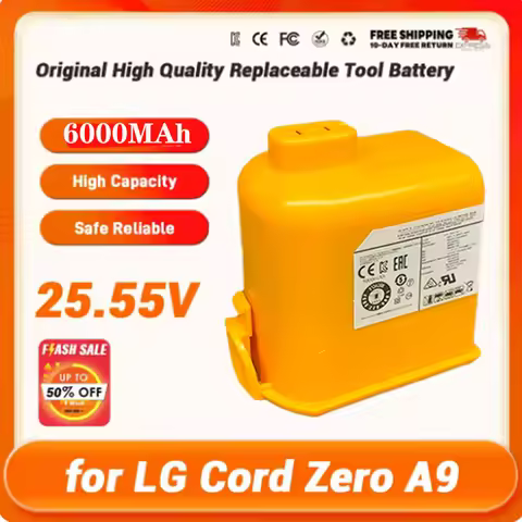 5000mAh CordZero Battery for A9/P9/A9S Vacuum, KC Certified, Compatible with EAC63382201/04 LG CordZ