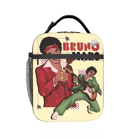 Custom Bruno Mars Pop Music Thermal Insulated Lunch Bag Women Men Portable Lunch Tote for Outdoor Pi