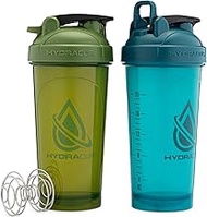 Hydra Cup ProFlow [2 Pack] 28 oz Shaker Bottles for Protein Shakes, Shaker Cups with Ball Blender Wh