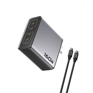 PISEN 160W USB C Charger - PD3.1 GaN Fast Charger USB C 4-Port Foldable Charging Block 160Watt Power
