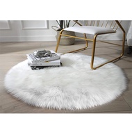 Rug Round Shape Flooring Fur Rug Faux Sheepskin Rug Bedside Faux Fur Rug Fuzzy Rug Bedroom Rug
