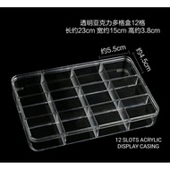 ❤MULTI SLOTS❤ Acrylic AMULET JEWELLERY MULTI SLOTS Display STORAGE BOX with cover 6 SLOTS 12 Slots 2