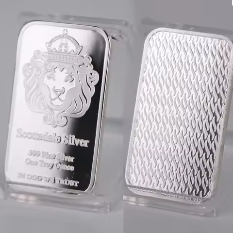 1PCS American Scottsdale 999 Fine Silver One Troy Ounce 1 Bars Bullion in God We Trust Coin Collect 