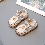 Female Baby Sandals Chinese Style Embroidered Girls Leather Shoes Little Girl Princess Shoes Baby So