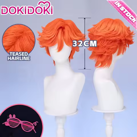 IN STOCK Nickk Wildee Wig Movie DokiDoki Men 32cm Short Hair Fox Nickk Wildee Christmas Pink Glasses