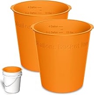 2-Pack 5 Gallon Silicone Bucket Liner – Reusable Rubber Bucket Saver for Thinset, Mortar, Grout, Con