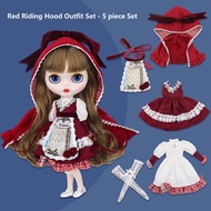 (SG Stock) Little Red Ridding Hood Doll Clothes Outfit Set for 19 Joint Blythe Doll ob24 Obitsu 24 D