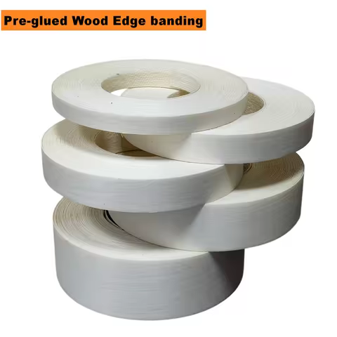 13mm/19mm/22mm/38mm/50mm Colored White Edge Banding,Preglued Wood Edge Band Rolls for Furinture Cabi