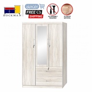 4 Feet Wardrobe Cupbaord Mirror Whitewash 22633 Furniture Almari Baju Bilik