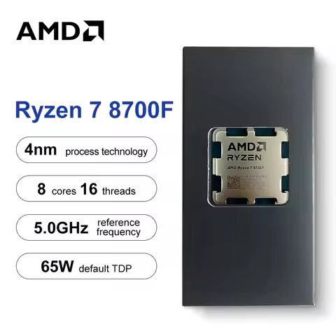 AMD Ryzen 7 8700F New R7 8700F 8-Core 16-Thread 5.0GHz 4NM DDR5 CPU 100-000001590 Socket AM5 TDP 65 
