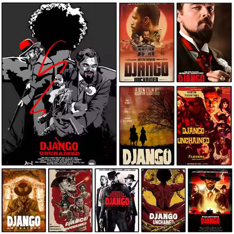 Classic Movie D-Django Unchained Poster HD Sticky Wall Waterproof Home Living Room Bedroom Dorm Bar
