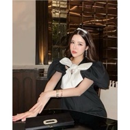 Flat2112 Gossip Girl Dress freesize Black White Bow Tie