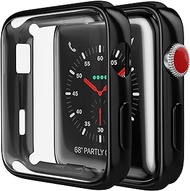 D &amp; K Exclusives for Apple Watch Case 40mm Series 6 Series 5 with Screen Protector, 2 Pack Soft TPU All-Around Protective Case for iWatch Series 5 40mm, Reflective Black