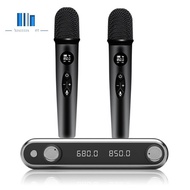 Wireless Microphone System Handheld Dynamic Microphones, Dual Wireless UHF Channels, 330ft Range, Microphone for Karaoke Easy to Use