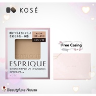 KOSÉ Esprique Synchro Fit Pact UV Powder Foundation SPF26 PA++ 9.3g with FREE Casing