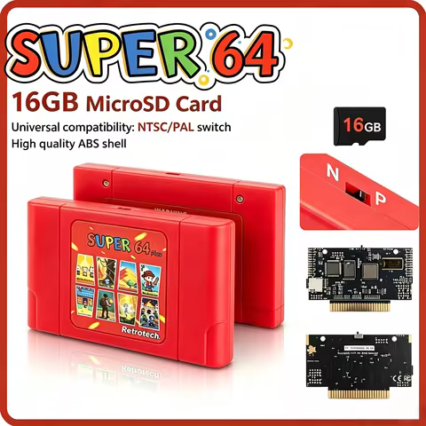 Micro SD Super 64 340 in 1 Game Cartridge With 16GB Micro SD Card For Nintendo N64 Video Game Consol