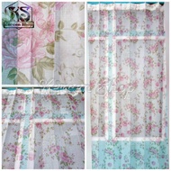 Day curtains, thin curtains, vitrage curtains, vitrage curtains, shabby chic vanda pink motifs, impo
