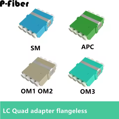 optical fiber adapter 10pcs LC quadruple ear less flange coupler 4 ports Quad SM LC/APC OM1 OM2 OM3 