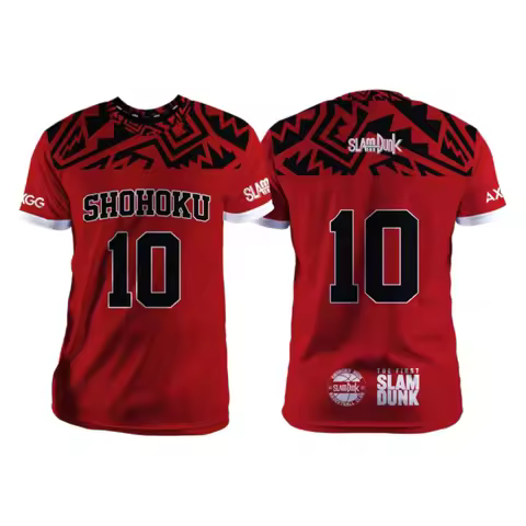 Bandai Slam Dunk-Shohoku Red Jersey Pick Numbers !!! Anime Adult Kids Athleisure T-Shirt Summer Quic