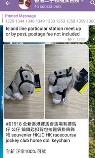 全新香港賽馬會馬場有禮馬仔 公仔 鑰鎖匙扣背包拉鏈袋掛飾飾物 souvenier HKJC HK racecourse jockey club horse doll keychain