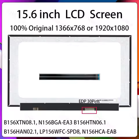 15.6" Laptop LCD Screen B156HAN02.1 B156HAN06.1 B156XTN08.1 For Lenovo IdeaPad 1-15ADA7 1-15IJL7 Dis