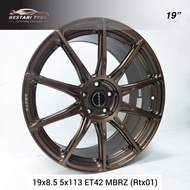 (RTX01) NEW SPORT RIMS LIGHT RAXER WHEELS FLOW FORMING 19 INCH 19X8.5 5X113 ET42 MBRZ READY STOCK