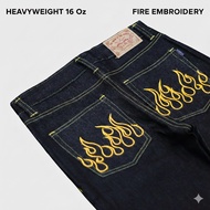 Shellstich 16 Oz Sanforized Fire Embroidered Jeans