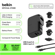 (Online Exclusive Model) Belkin BPZ003bt1MBK-B6 Hybrid Wall Charger 25W + Power Bank 5K (phone, tabl
