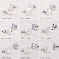 XH 1Yes, Free Shipping with Boxes of Silver EnglishA-ZLetter Cufflinks Men's Business French Shirt C