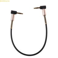 Doublebuy 24cm Dual 90 Degree Nylon 3 5 mm to 3 5mm Male Jack  Cable Car Aux Cord