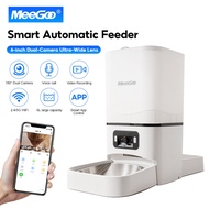 MeeGoo Auto Pet Feeders 6L Smart Cat Dog Food Dispenser with Dual Camera Double Bowl Timed Feeders