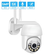 Hamrol 5MP Mini PTZ WiFi Camera Wireless Outdoor 5MP 3MP Auto Tracking Color Night Vision 1080P 5X Zoom CCTV Camera Connect to Cellphone iCsee APP