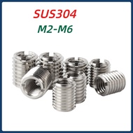 [MX1] 304 Threaded Protective Sleeve, Embedded Nut Screw Sleeve M2-M6  Slotted inner and outer threa