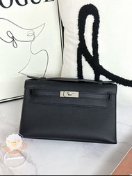 🐴🆕 Hermes Kelly Pochette Noir Phw Swift Stamp K